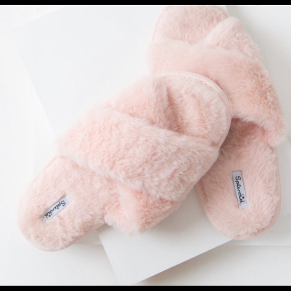 NWT Splendid Faux Fur Slippers - Crystal Pink S/M - US 5-7.5